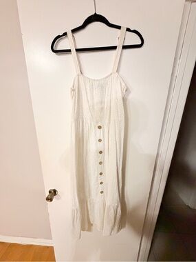 White Eyelet Faux Button-Front Sundress